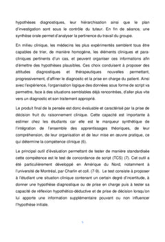 Interet des seances d'apprentissage du raisonnement clinique