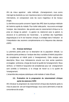 Interet des seances d'apprentissage du raisonnement clinique