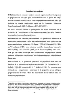 Analyse syntaxique de la préposition en amazigh