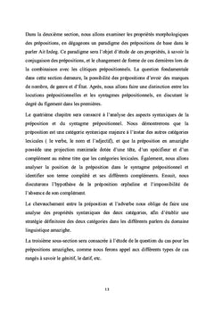Analyse syntaxique de la préposition en amazigh