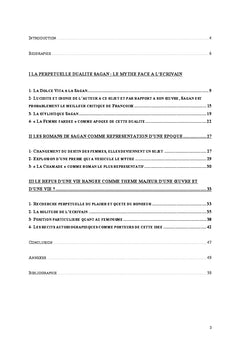 Réception de l'oeuvre de Françoise Sagan