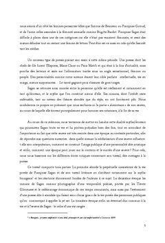 Réception de l'oeuvre de Françoise Sagan