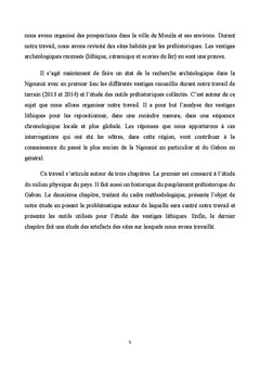 Recherche archéologique autour du Lac Bleu de Mouila (Gabon)
