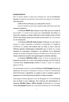Potentialite et vulnerabilite des aquiferes de socle de cote d'Ivoire