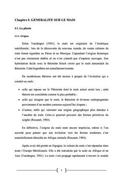 Essai d'introduction de 4 Variétés exotiques de Maïs à Murhesa