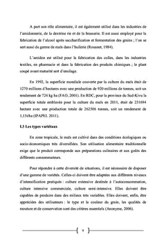 Essai d'introduction de 4 Variétés exotiques de Maïs à Murhesa