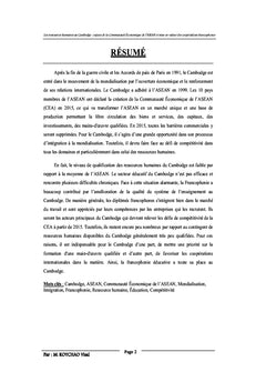 Le Cambodge vers l'intégration de l'ASEAN