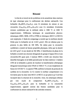 Céramiques pour le confinement des déchets radioactifs
