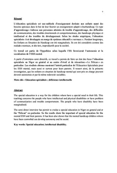 L'Education des enfants déficients mentaux au Niger