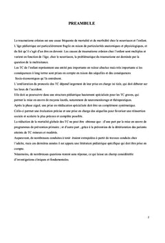 Traumatisme crânien particularités chez l'enfant