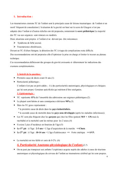 Traumatisme crânien particularités chez l'enfant