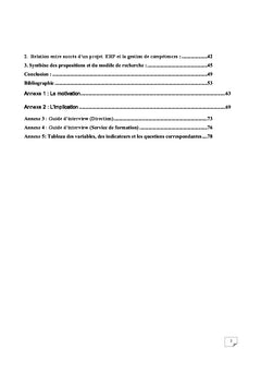 Gestion des compétences et succès d'ERP
