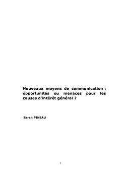 NTIC et causes d'interet general: opportunites ou menaces?
