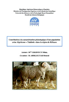 Etude phenotypique d'une population ovine algerienne "Taadmit"