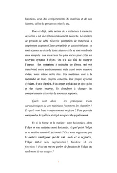 Les matériaux à mémoire de forme et la régénération de l'objet design