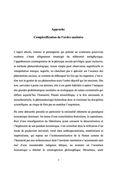 La Complexité sanitaire. Une Synergie éconogique