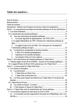 Etat des lieux et enjeux de l'Open Data