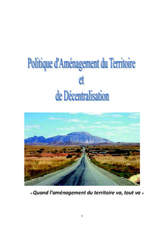 Politique d'aménagement du territoire et de décentralisation