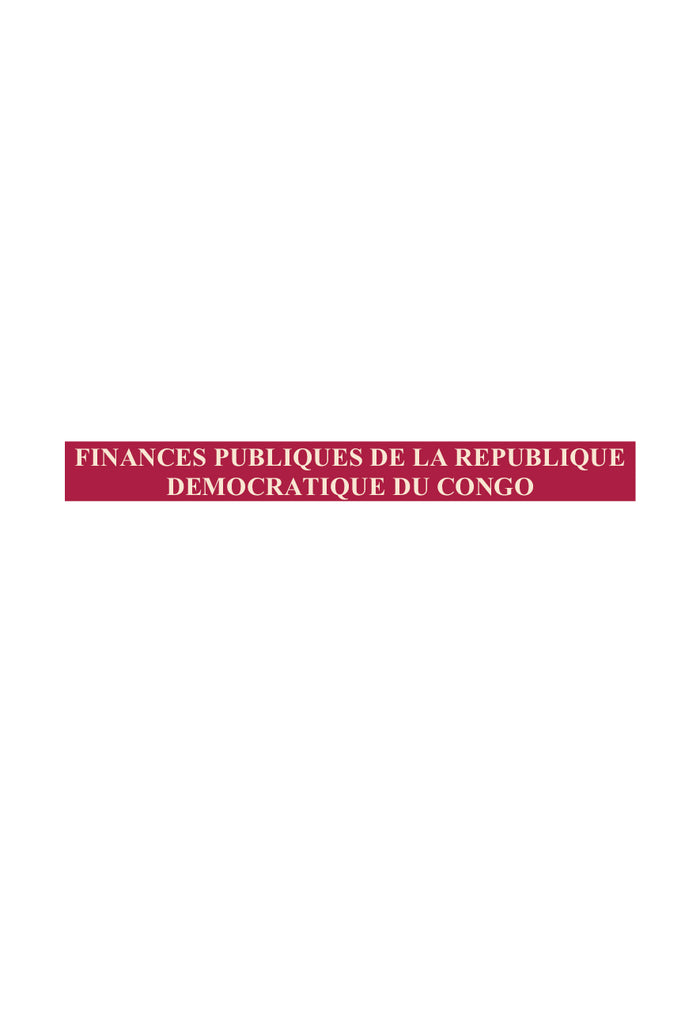 Finances publiques de la République démocratique du Congo