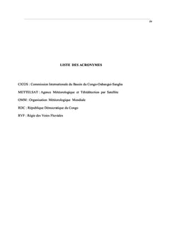 Contribution A l'etude de variation des debits du Bassin du Congo