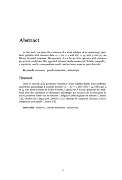 Problème parabolique anisotrope