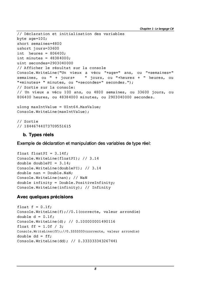 Initiation au Langage Orienté Objet C#