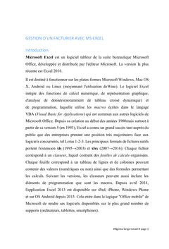 Gestion d'un facturier avec Ms excel