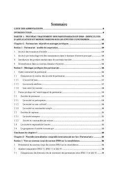 Partenariats: Nouvelles regles IFRS d'identification et de classement