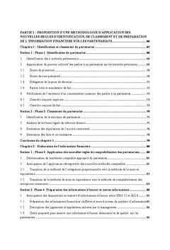 Partenariats: Nouvelles regles IFRS d'identification et de classement