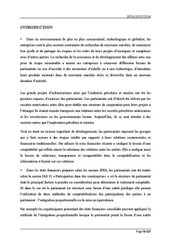 Partenariats: Nouvelles regles IFRS d'identification et de classement