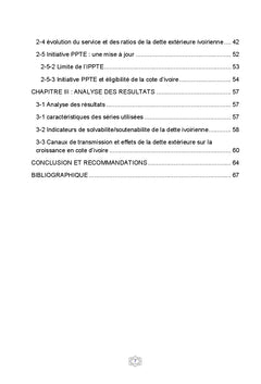 Dette exterieure et croissance economique de la cote d'ivoire