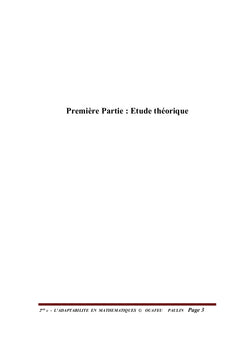 L'adaptabilité en Mathématiques-Seconde Scientifique
