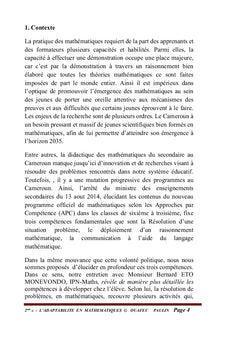 L'adaptabilité en Mathématiques-Seconde Scientifique
