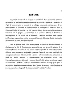 La Commune de Foumban dans la Coopération Décentralisée