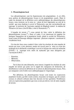 Patrimoine intangible socioculturel immatériel local algérien :