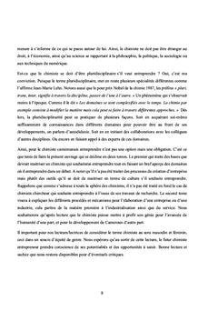Je suis chimiste et j'entreprends