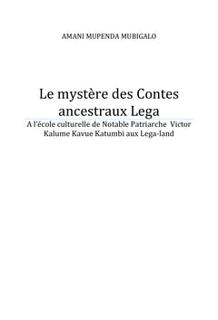 Le mystère des contes ancestraux Lega