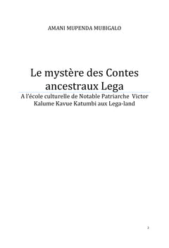 Le mystère des contes ancestraux Lega