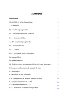 Eau : composition chimique et pratique d'analyse