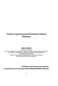 Gestion et protection du Patrimoine Culturel Marocain