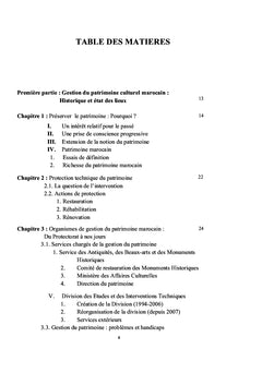 Gestion et protection du Patrimoine Culturel Marocain