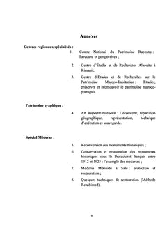 Gestion et protection du Patrimoine Culturel Marocain