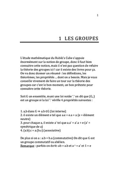 Le groupe du Rubik's Cube (Tome I)