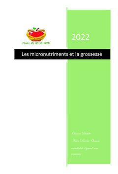 Les micronutriments et la grossesse