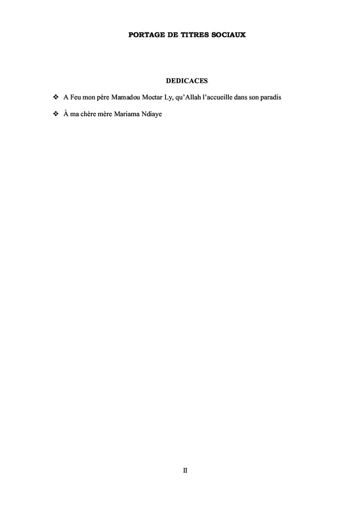 Le Portage de Titres sociaux