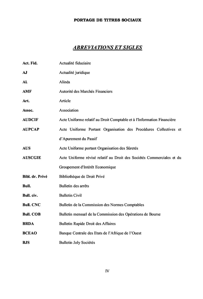 Le Portage de Titres sociaux