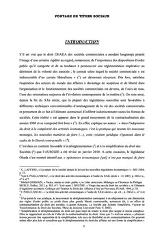 Le Portage de Titres sociaux