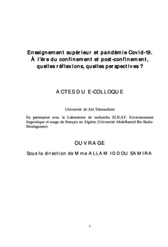 Enseignement supérieur et pandémie Covid-19