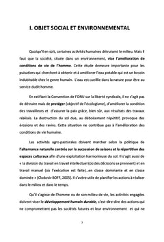 LA SOCIÉTÉ ET L'ENVIRONNEMENT DANS LES MILIEUX RURAUX