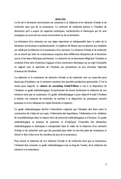 Guide du mémoire : Méthodologie de la recherche